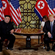 President Donald Trump (R) and North Korean leader Kim Jong-un (L) during their second summit meeting at the Sofitel Legend Metropole hotel on February 28, 2019 in Hanoi, Vietnam.
